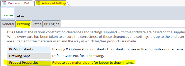 bizman cottage pane accessing product properties