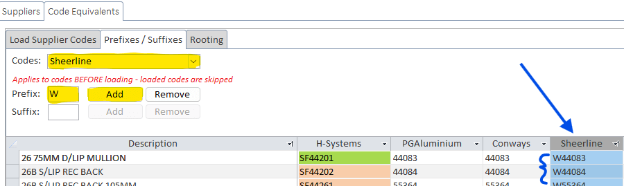 Install Supplier Prefix on codes