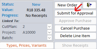 Bizman Purchase Order Sending Submit for Approval